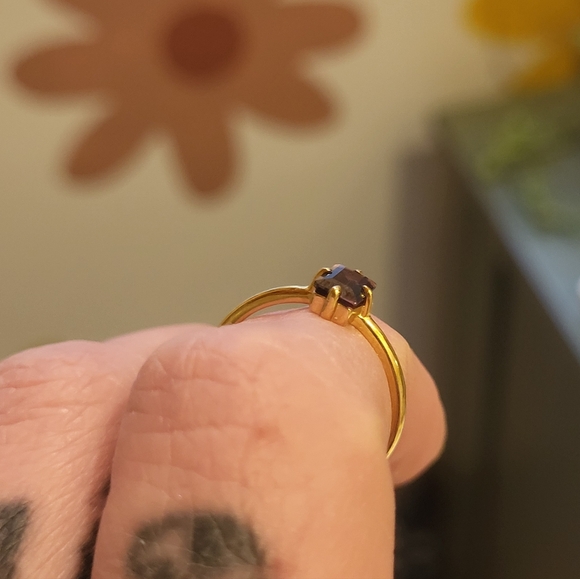 GLDN Solid Gold Grand Baguette Ring Forest Emerald Size 5 - Picture 3 of 9